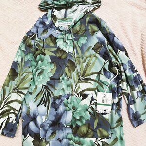 Caribbean Joe Flowered Light Weight Jacket Size Large  NEW with Tags